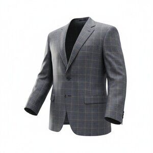 Canali 1934 Made in Italy Plaid Wool Blazer Navy Check Sport Coat 48R Old Money